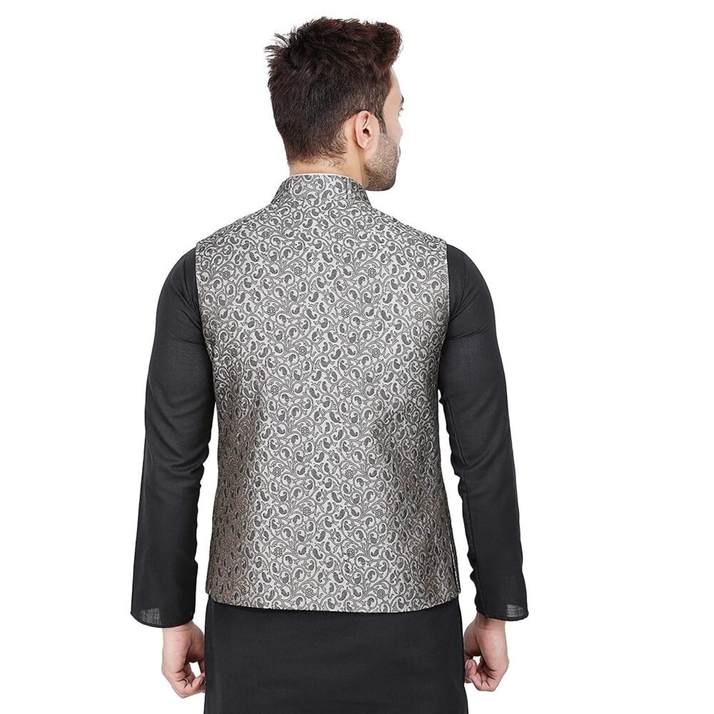 Men's Brocade Zari Nehru Jacket/Waist Coat - Image 2